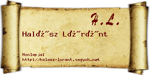 Halász Lóránt névjegykártya